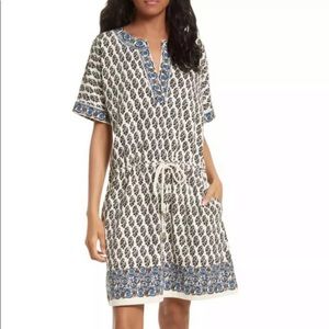 Tory Burch Amara Print Cotton Drawstring Dress